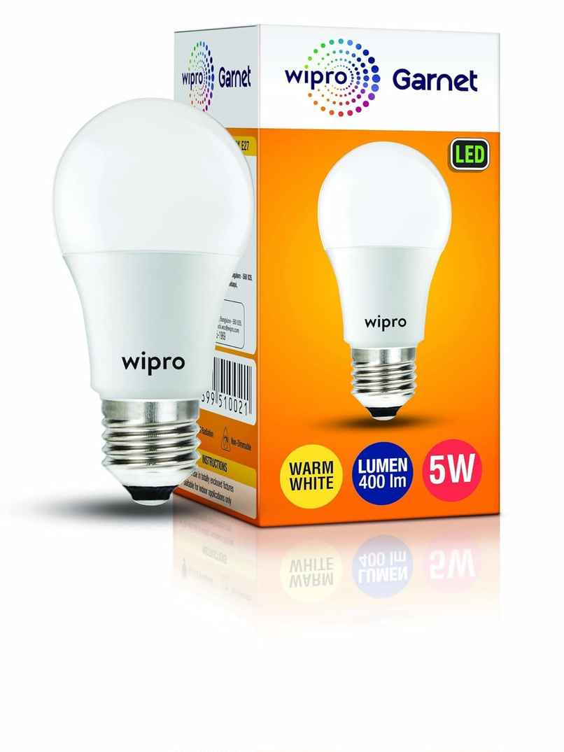 Wipro Garnet 5W LED Bulb | Spiral,Warm White(2700 K) | E27 Base Holder