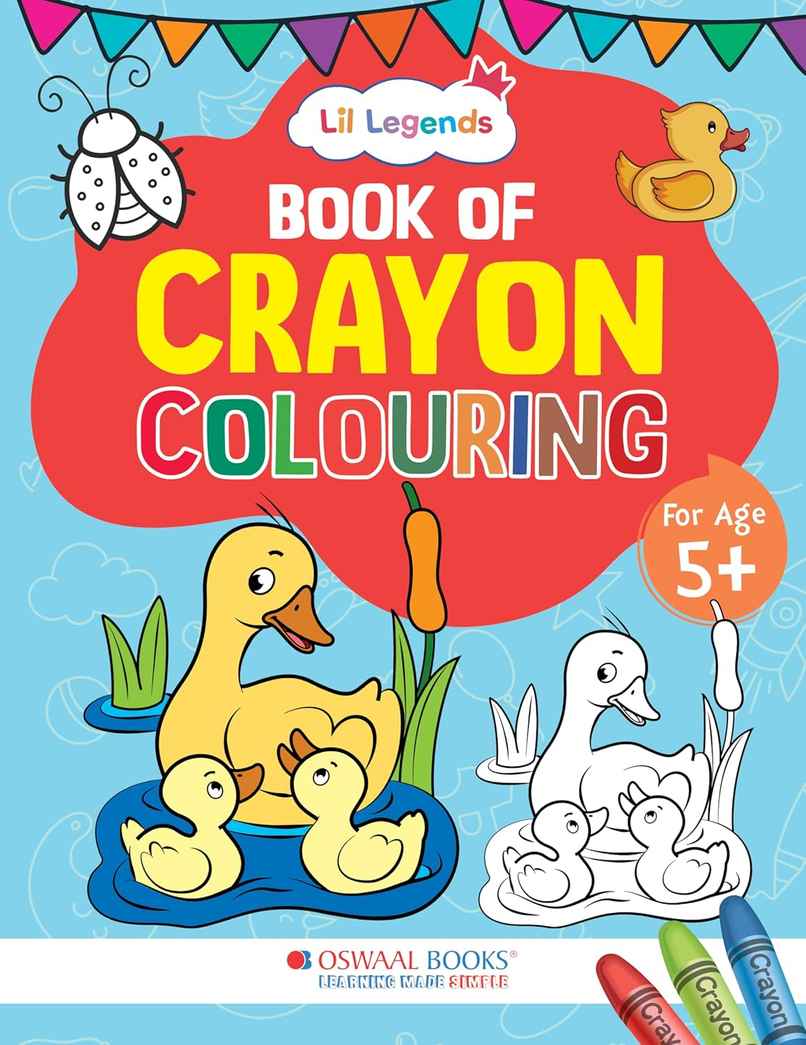 Oswaal Books Lil Legends Creative Crayon Colouring Book | for 5+ Year Old Kids