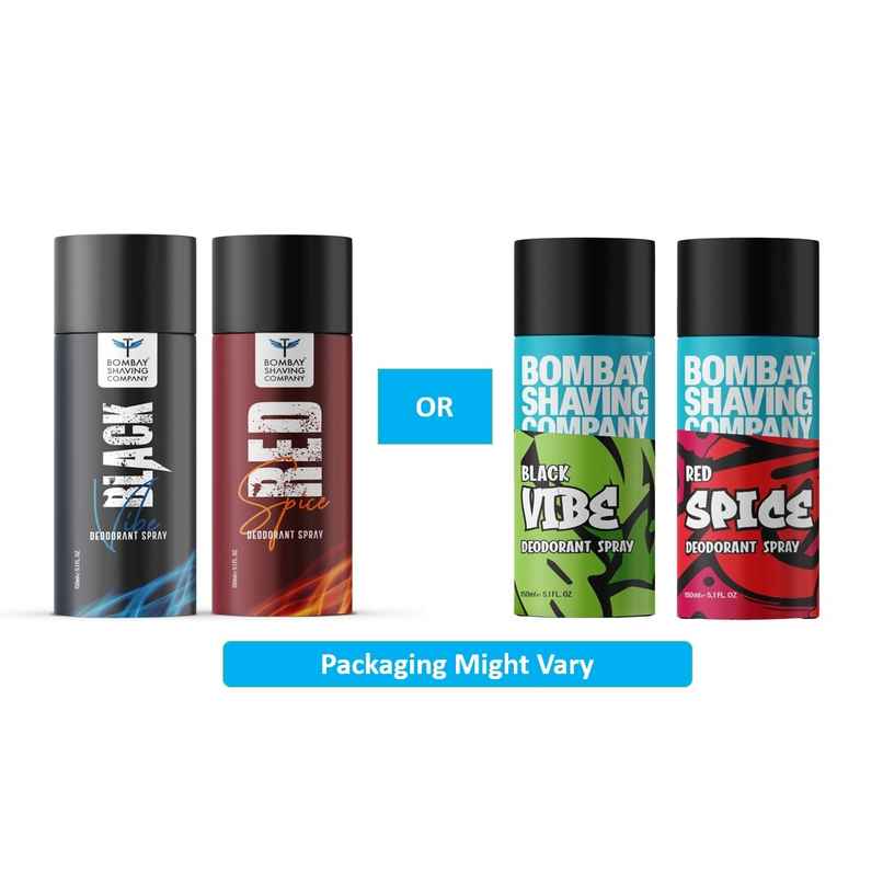Bombay Shaving Company Red Spice & Black Vibe Combo Deodorant Spray For Men Pack Of 2 Bombay Shaving Company Red Spice & Black Vibe Combo Deodorant Spray For Men Pack Of 2