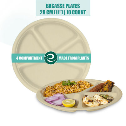 Eco Soul 11 Inch Round |10 Count | 4CP Disposable Plate