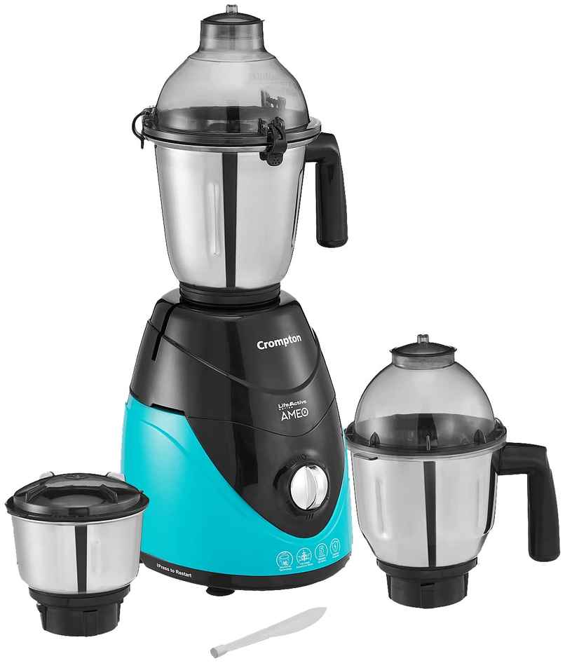 Crompton Ameo 750-Watt Mixer Grinder(3 Stainless Steel Jars, Black & Green)