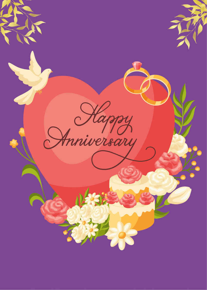 House Of Festivals Happy Anniversary Greeting Card - Design 40 House Of Festivals Happy Anniversary Greeting Card - Design 40