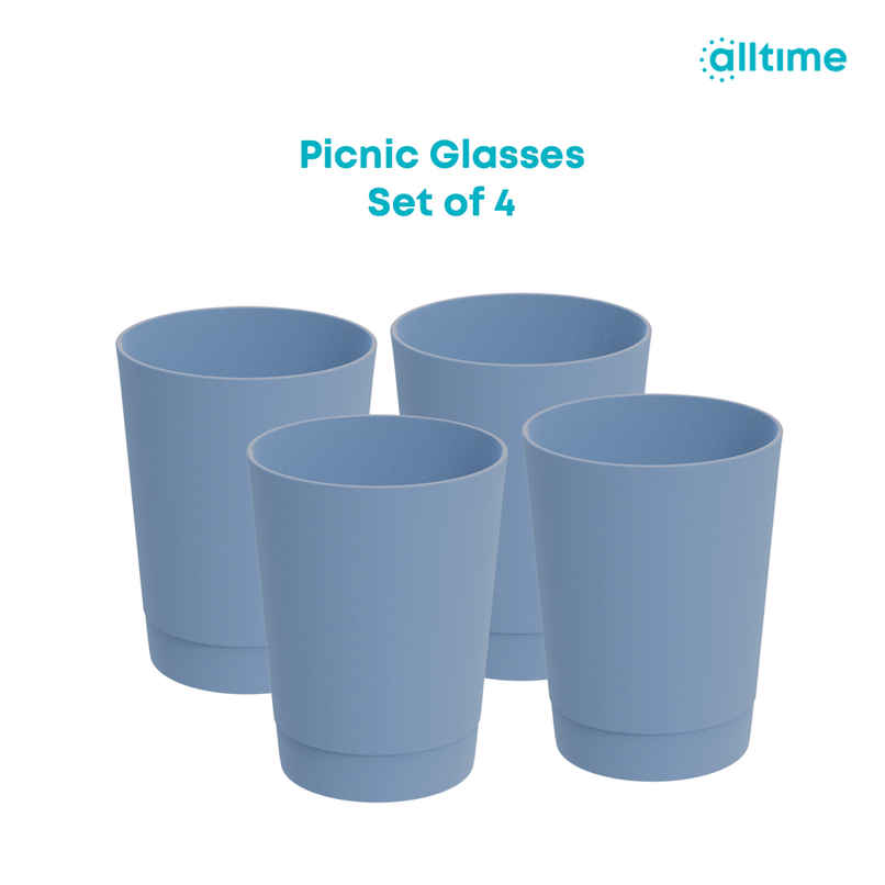 All Time Picnic Reusable Glass Set Of 4 For Party, Gettogether, (500 ml X 4) (Colour May Vary) All Time Picnic Reusable Glass Set Of 4 For Party, Gettogether, (500 ml X 4) (Colour May Vary)