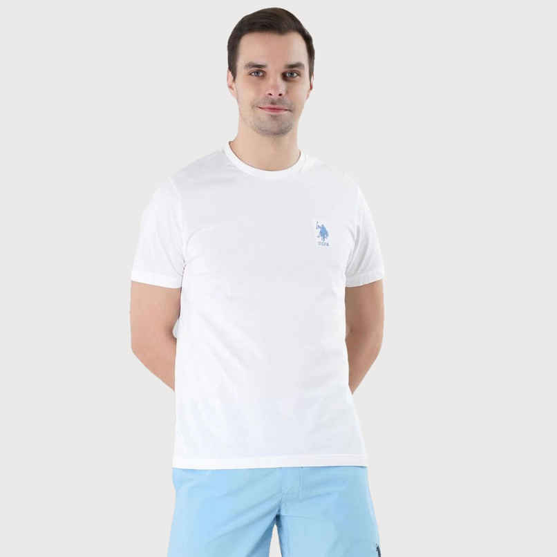 U.S. Polo Assn. Men's Crew Neck Embroidered Logo Lounge T-Shirt | White - L U.S. Polo Assn. Men's Crew Neck Embroidered Logo Lounge T-Shirt | White - L