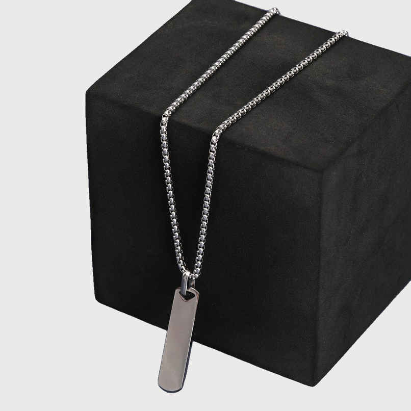 Fashion Frill Men's Bar Pendant Pendant Chain Silver Onesize