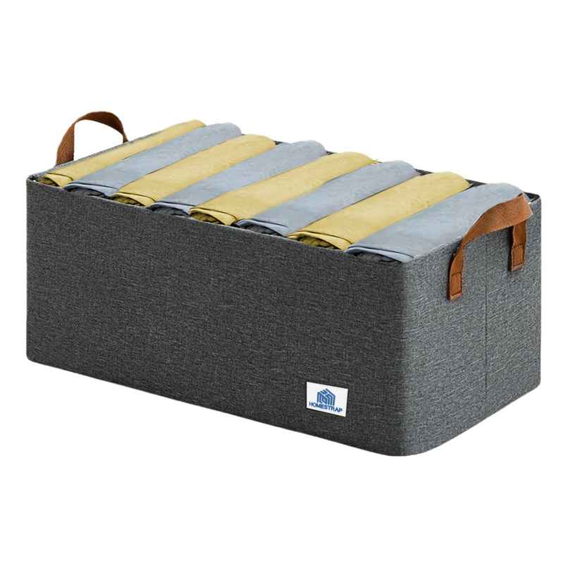 Homestrap Foldable Storage Basket With Steel Frame & Handles | Grey Homestrap Foldable Storage Basket With Steel Frame & Handles | Grey