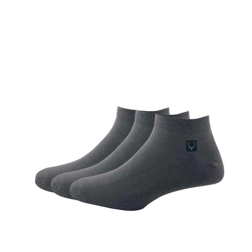 Allen Solly Men's Cotton Ankle Length Plain Socks - Dark Grey Allen Solly Men's Cotton Ankle Length Plain Socks - Dark Grey