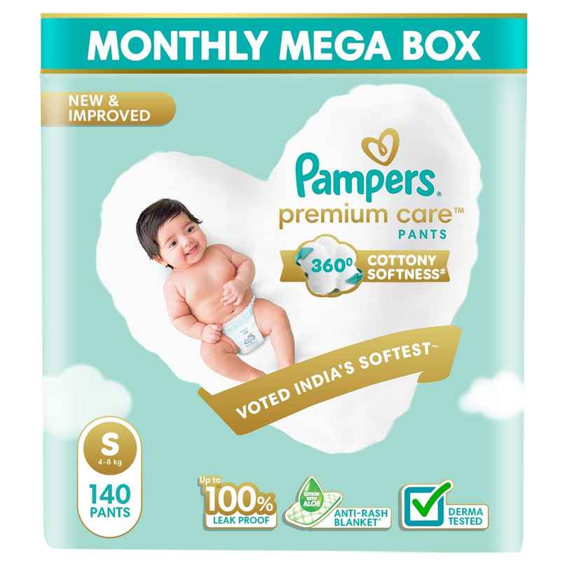 Pampers Premium Care Baby Diapers | Pant Style | S | 140 pcs