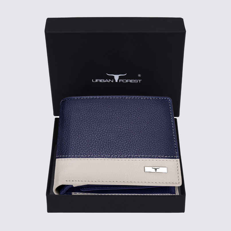 Urban Forest Men's Seattle Leather Wallet | Blue & Sand