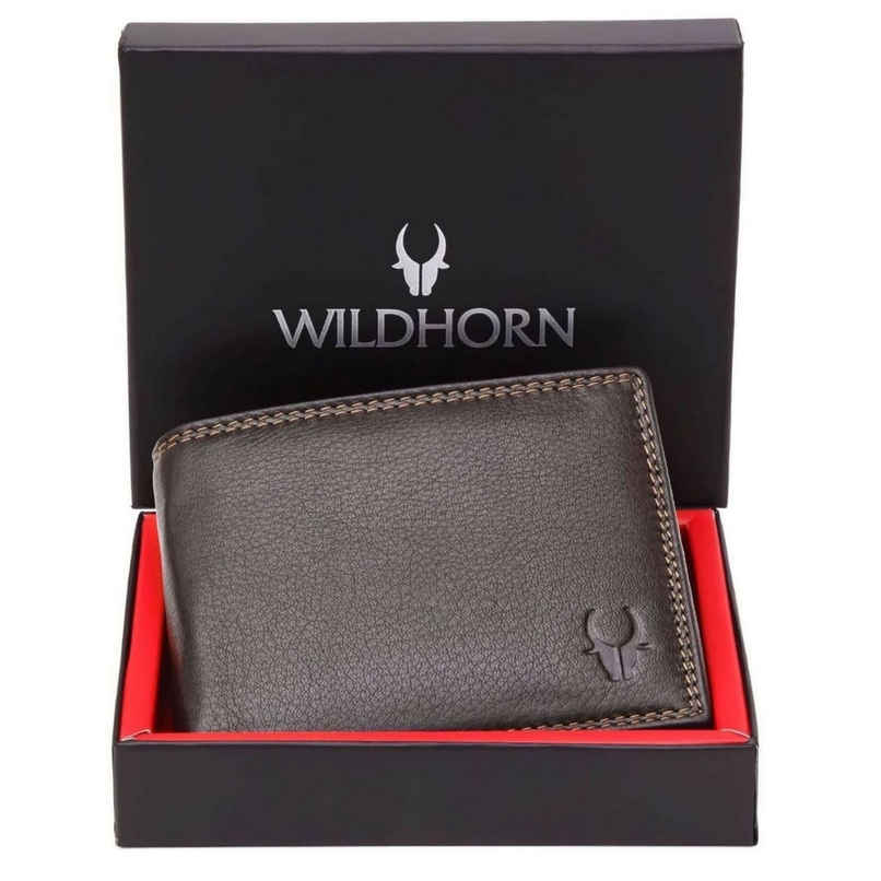 Wildhorn Men's Solid Genuine Leather Bi-Fold Wallet | Brown - Free Size