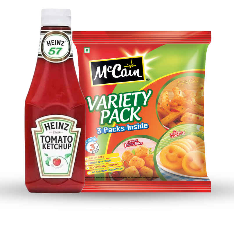 Heinz Tomato Ketchup (435g) & Mccain Variety Pack (550g) Combo Heinz Tomato Ketchup (435g) & Mccain Variety Pack (550g) Combo