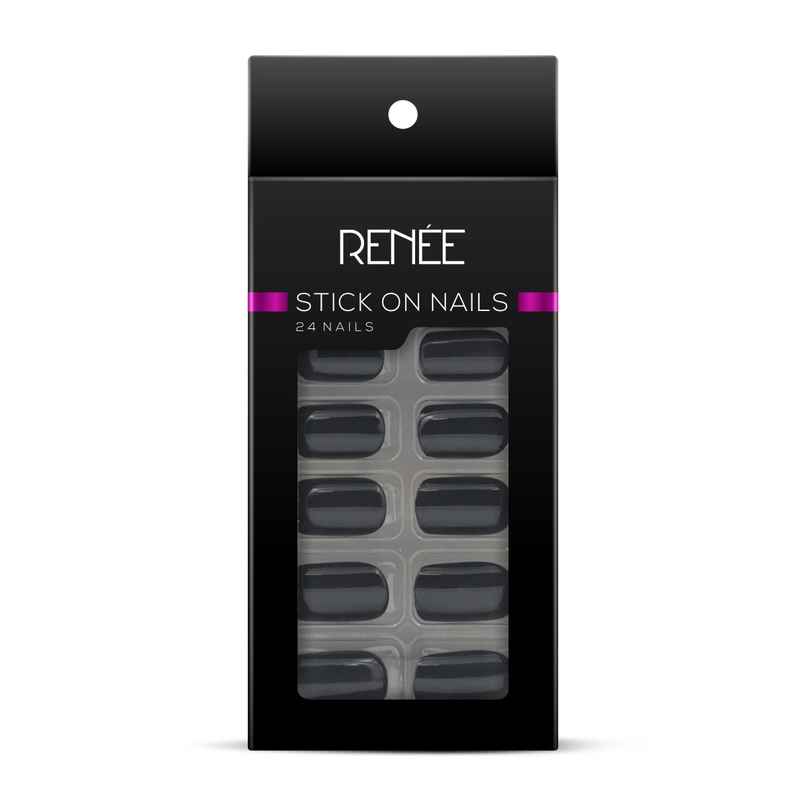 Renee Stick On Nails Bn 01| 24 Reusable Artificial Fake Nail Set