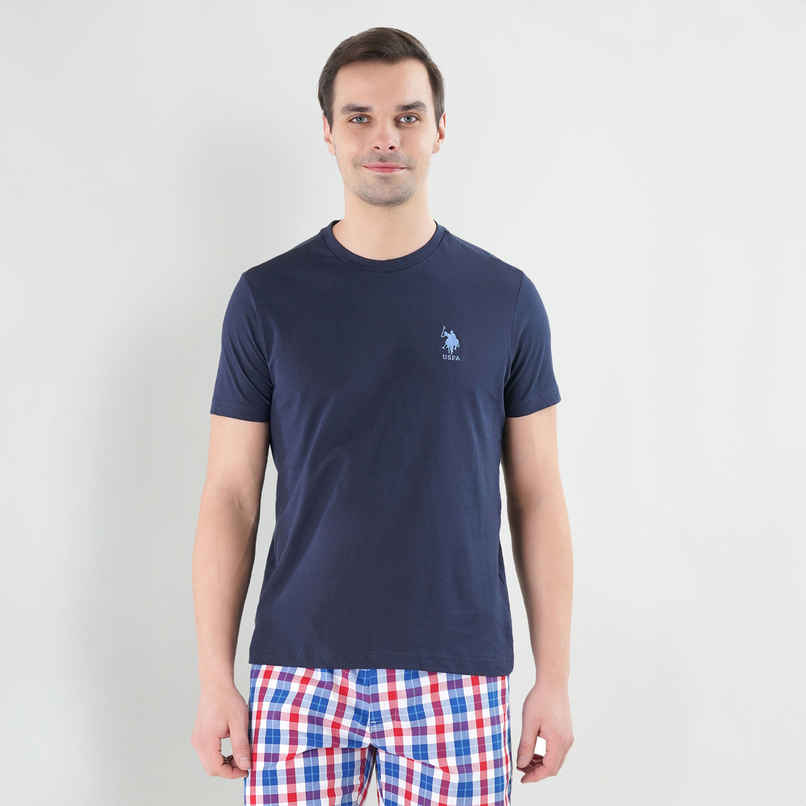 U.S. Polo Assn. Men's Crew Neck Embroidered Logo Lounge T-Shirt | Navy - M