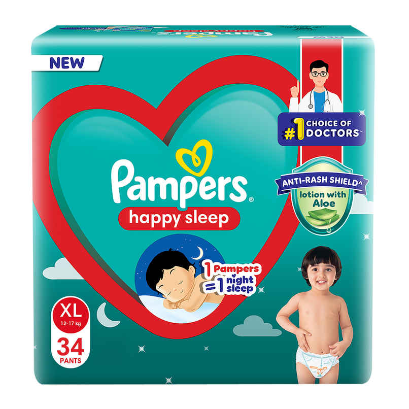 Pampers Happy Sleep Pant Style Baby Diapers | XL | 12-17 Kg Diapers