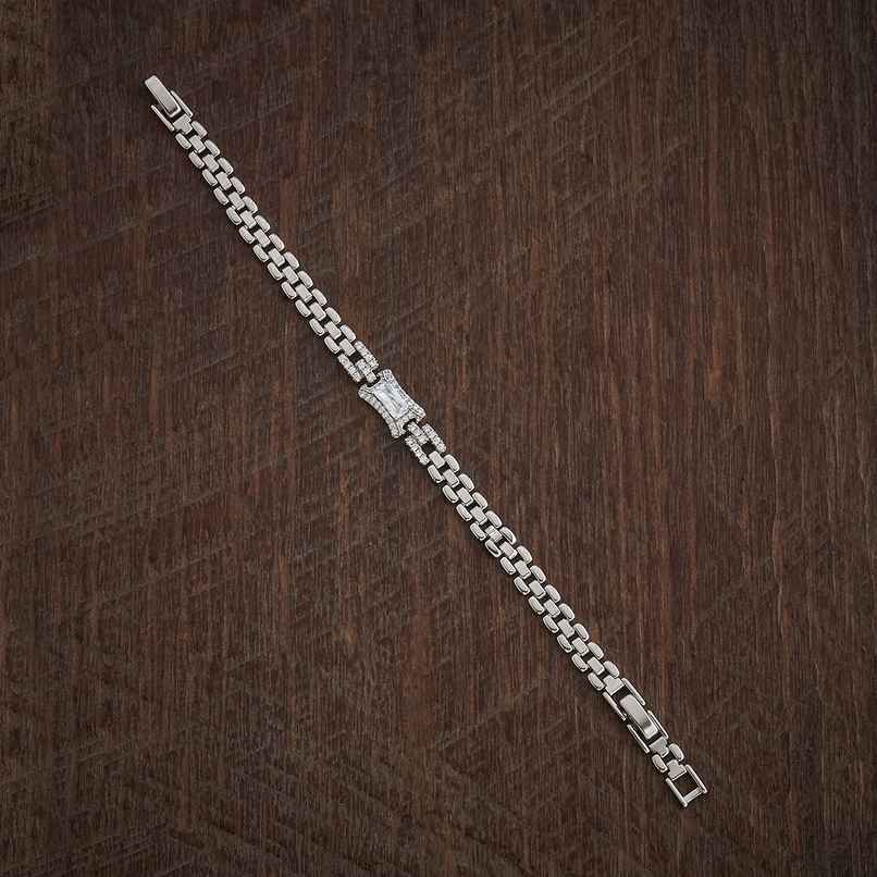 Kushal s Fashion Jewellery White Rhodium-Plated Party Zircon Bracelet | 443008 Kushal s Fashion Jewellery White Rhodium-Plated Party Zircon Bracelet | 443008