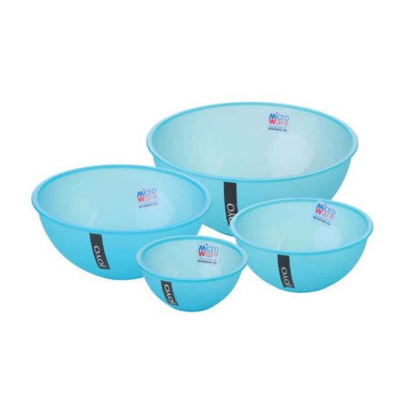 Joyo Plastics M. W. Safe Multipurpose Mixing Bowls - Set of 4 (Colour May Vary)