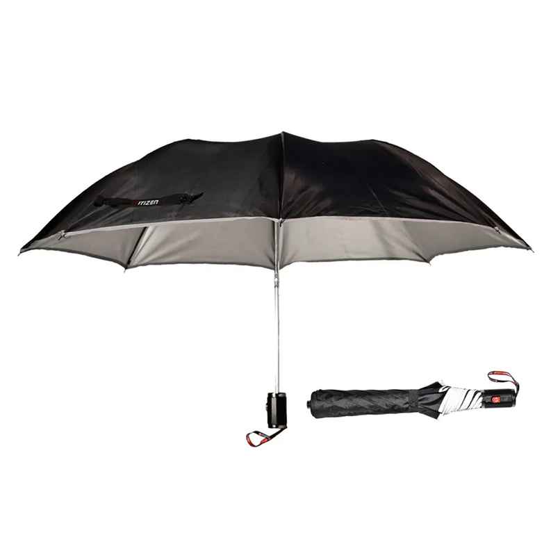Citizen 3 Fold 23.5 Inch Black Auto Open Close Umbrella with Glass Handle
