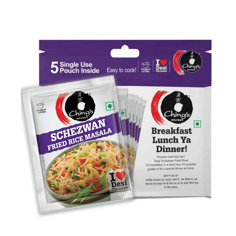 Ching’s Secret Schezwan Fried Rice Masala, Cooks in 4/5Mins, 5 Single Use Pouches Ching’s Secret Schezwan Fried Rice Masala, Cooks in 4/5Mins, 5 Single Use Pouches