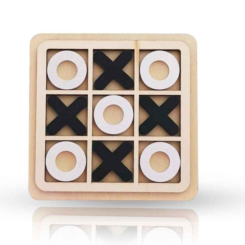 Fablue Multicolor Wooden Tic Tac Toe Xo Game - Cross And Zero Game Toy For Kids And Adults | Assorted
