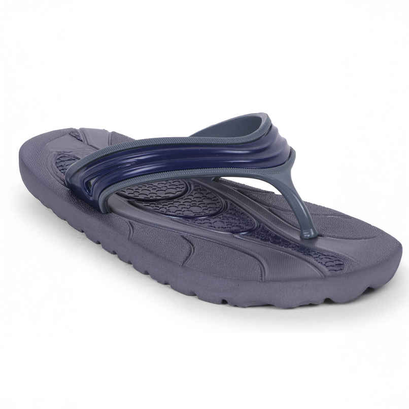 Action Men's Ong-19 Slippers | Evening Walk | Bathroom | Room Slippers | Dark Grey and Navy Blue - UK 6