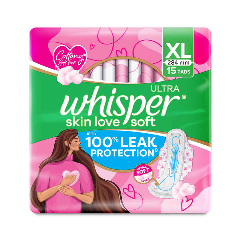 Whisper Ultra Skin Love Soft Sanitary Pads for Women | XL