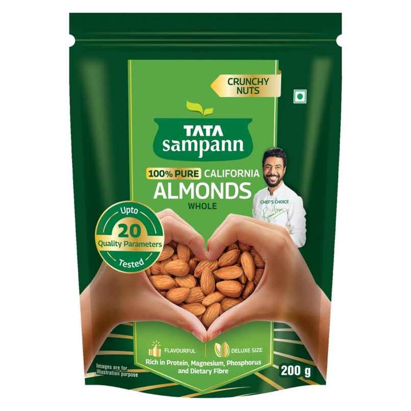 Tata Sampann 100% Pure California Almonds/Badam Giri Whole Premium Quality