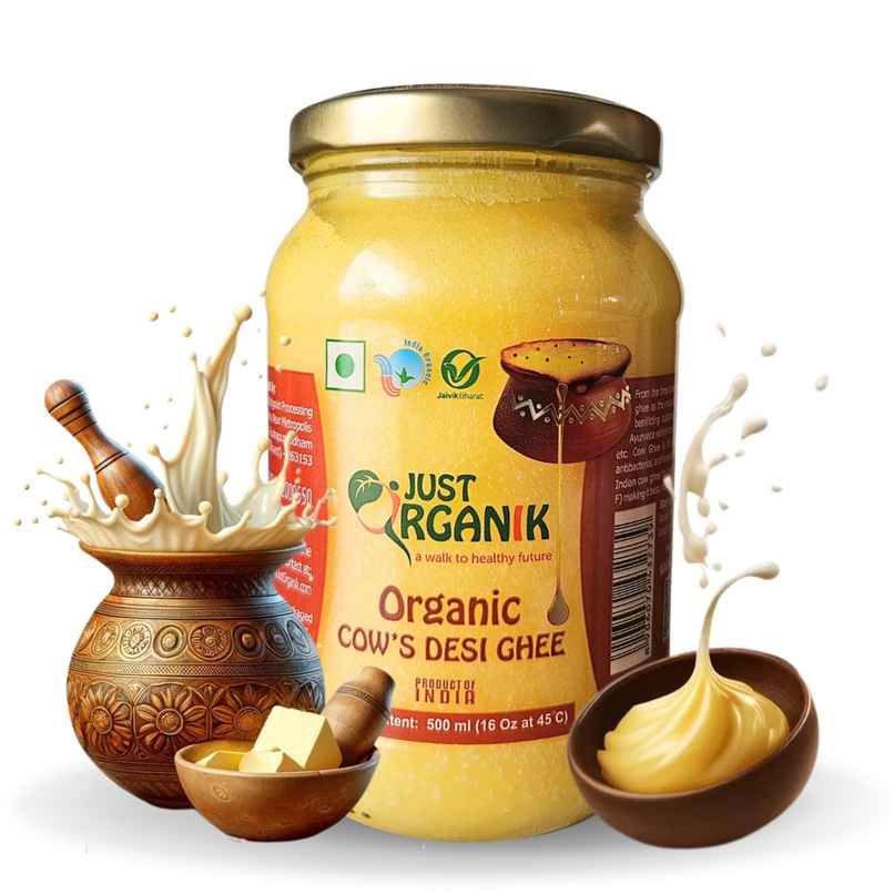 Just Organik Organic Cow Desi Ghee | Tuppa Just Organik Organic Cow Desi Ghee | Tuppa