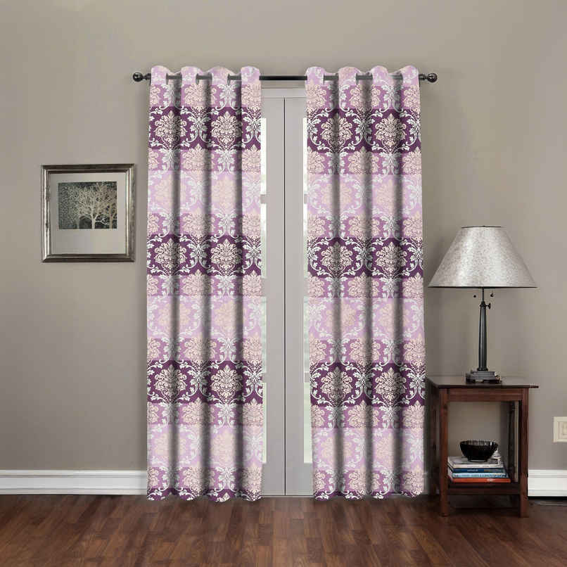 BAY6 Microfiber Cotton Door Curtains | Set of 2 | 8x4 ft | Pink
