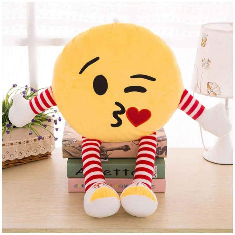 DearJoy Kissing Emoji Soft Toy - Yellow