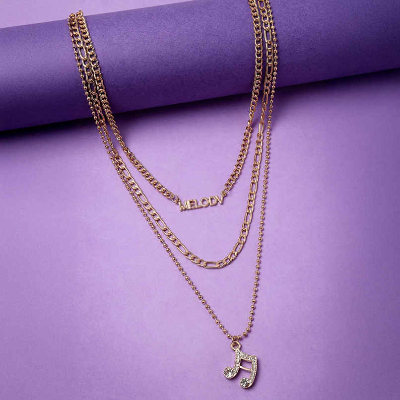 Scintillare By Sukkhi Charming Gold Plated Multilayered Pendant Necklace For Women