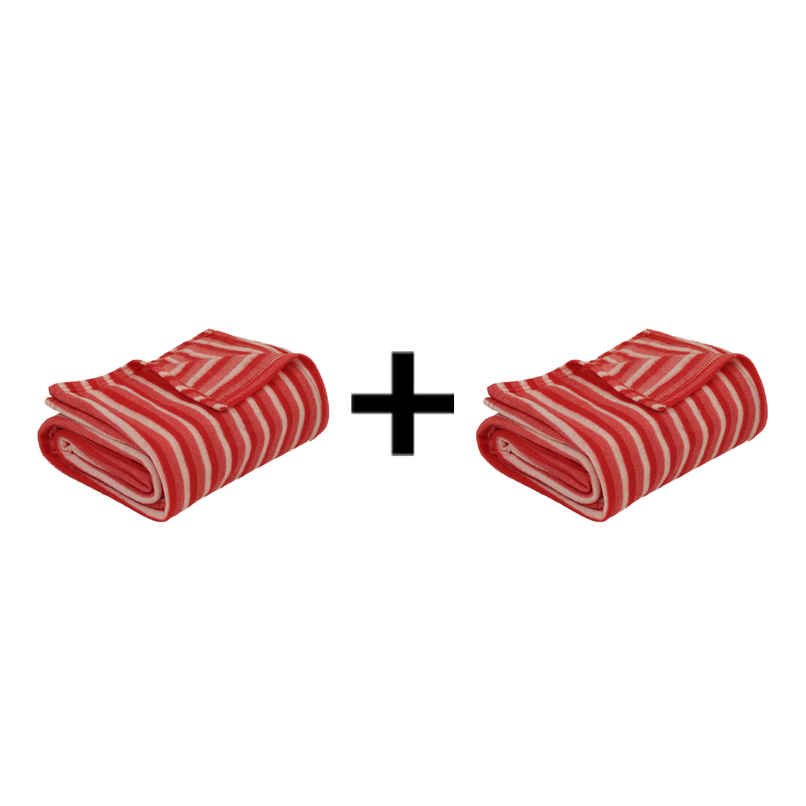 Status Polar Fleece Blanket (125 x 210 Cm) - Red Combo