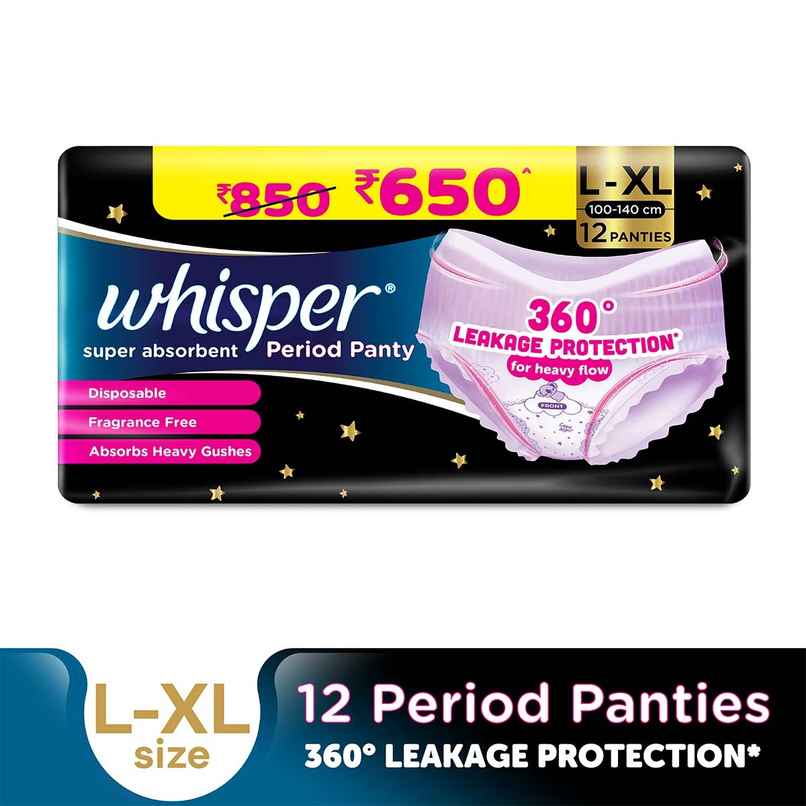 Whisper Super Absorbent Period Panties | L-XL