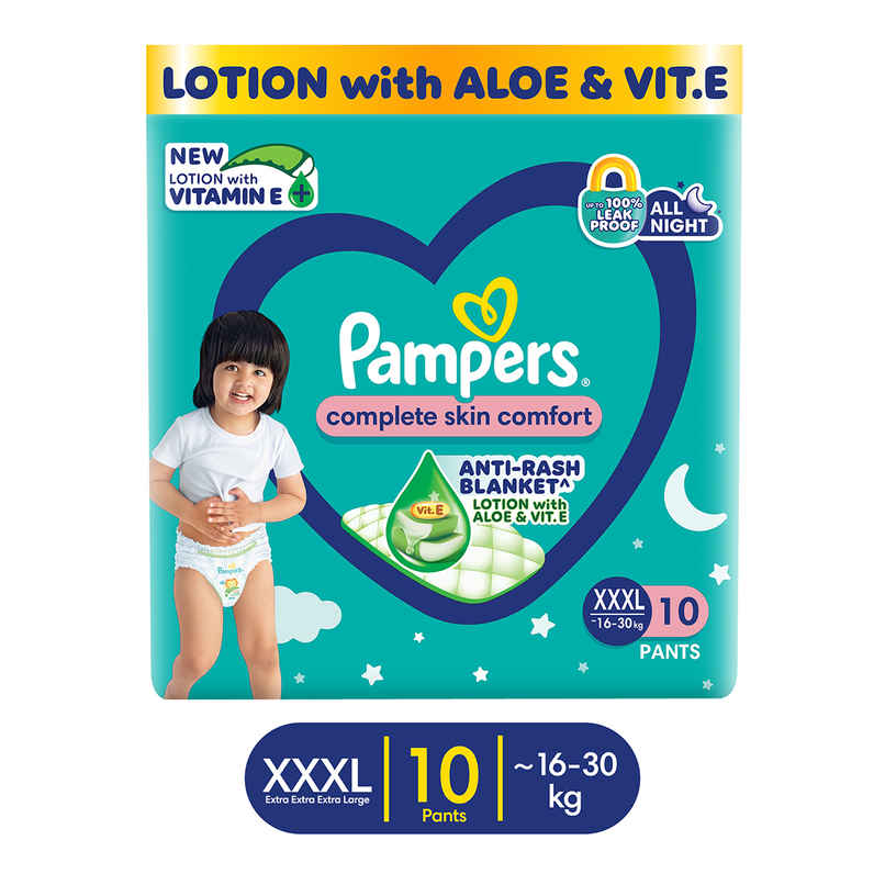 Pampers Complete Skin Comfort Pants, Anti-Rash Blanket, Lotion With Vitamin E & Aloe Vera | 3Xl