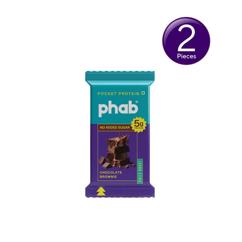 Phab Chocolate Brownie Pocket Protein Bar - 5g Mini Protein Bar Combo        