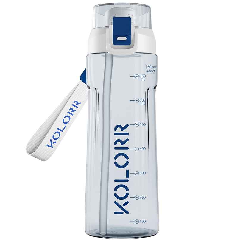 Kolorr Glide + 750 ml Bottle | White & Blue | Ideal for Travel & Everyday Hydration