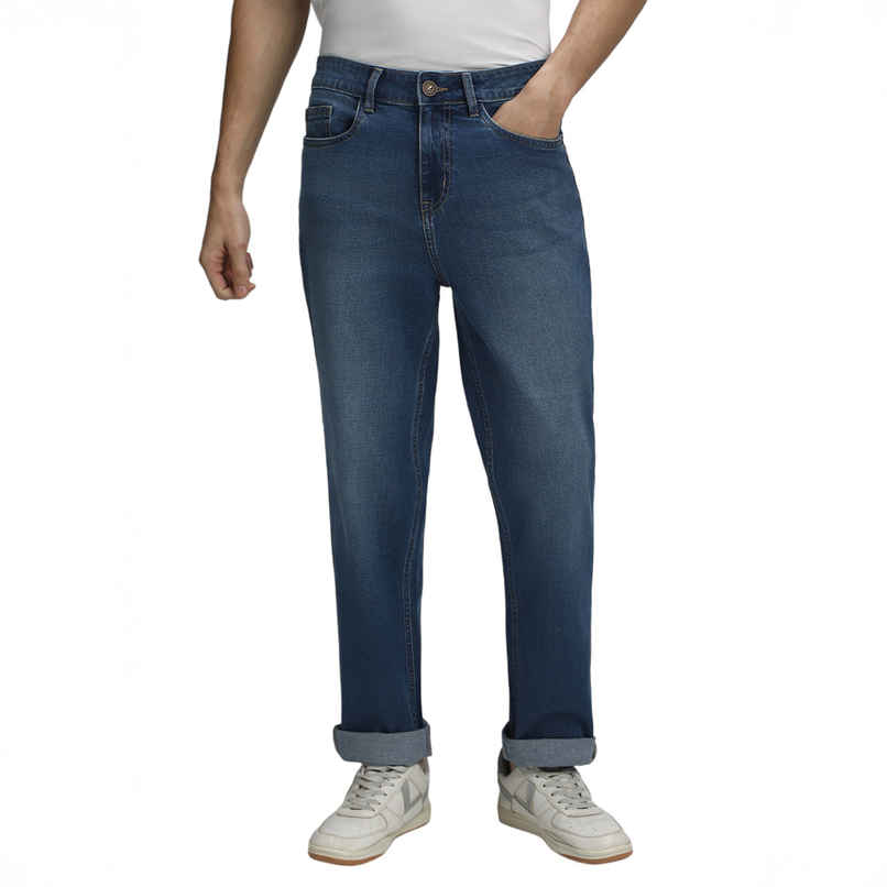 Dennis Lingo Men'straight Fit Washed Stretchable Jeans | Indigo | 34