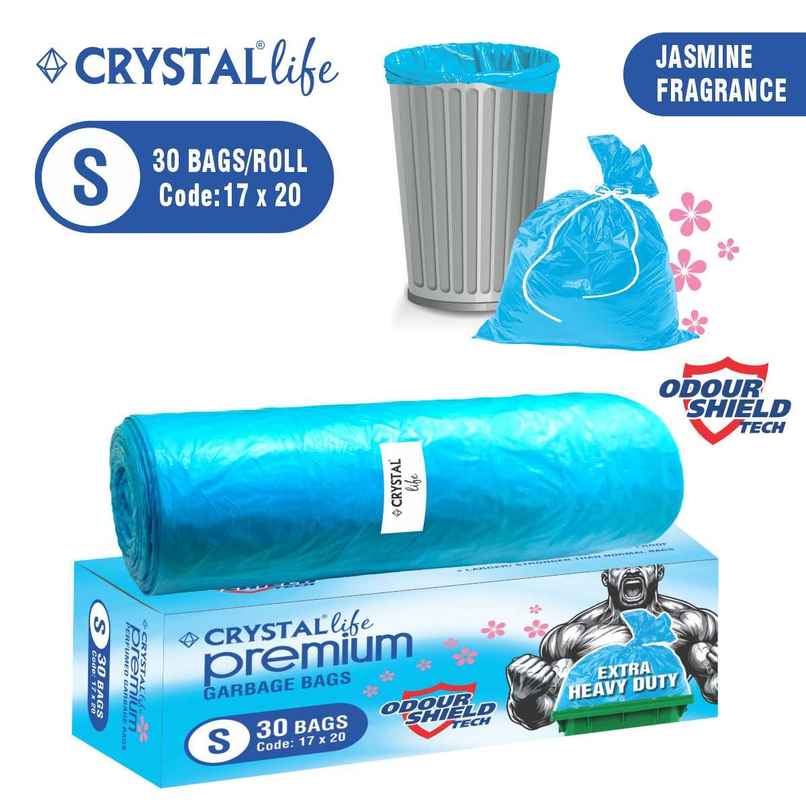 Crystal Life Premium Garbage Bag Small Blue
