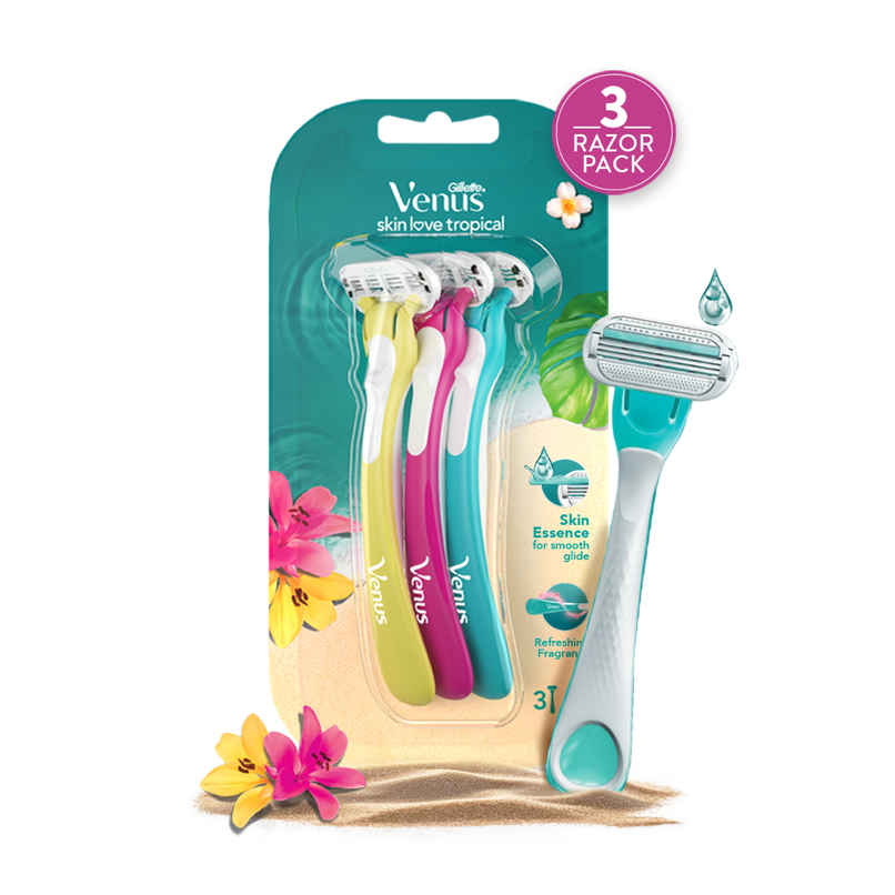 Gillette Women's Venus Skin Love With Skin Essence Razor For Hair Removal - Green