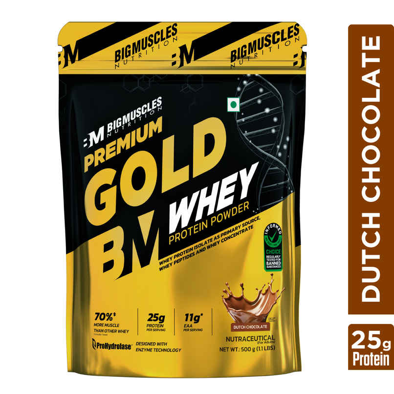 Big Muscles Nutrition Premium Gold Whey | Informed Choice Uk Certified | Isolate Whey Protein Blend