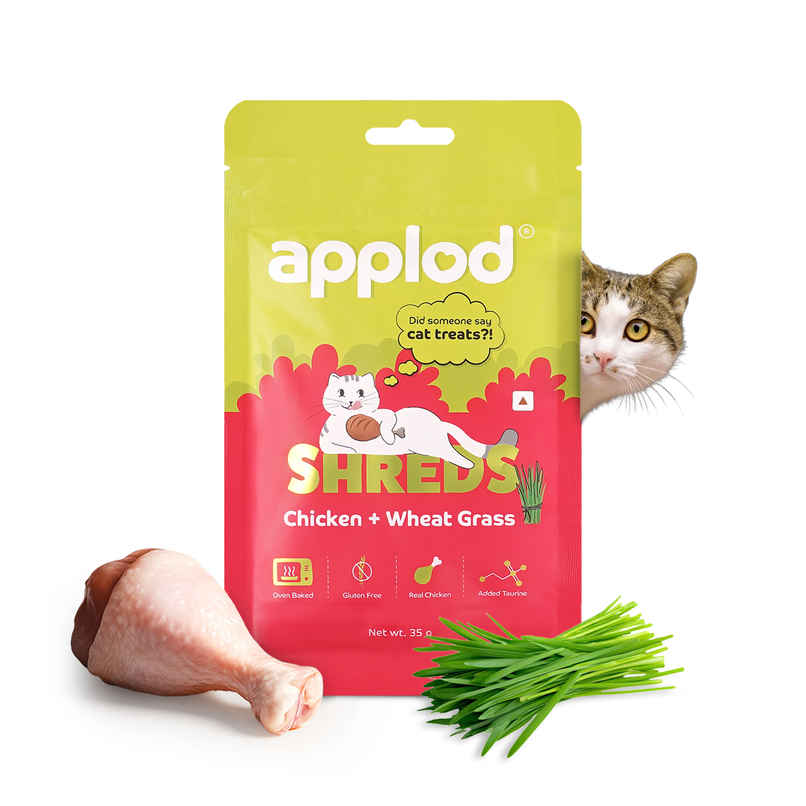Applod Chicken & Wheat Grass Crunchy Cat Treat | For Kitten & Adult Cats