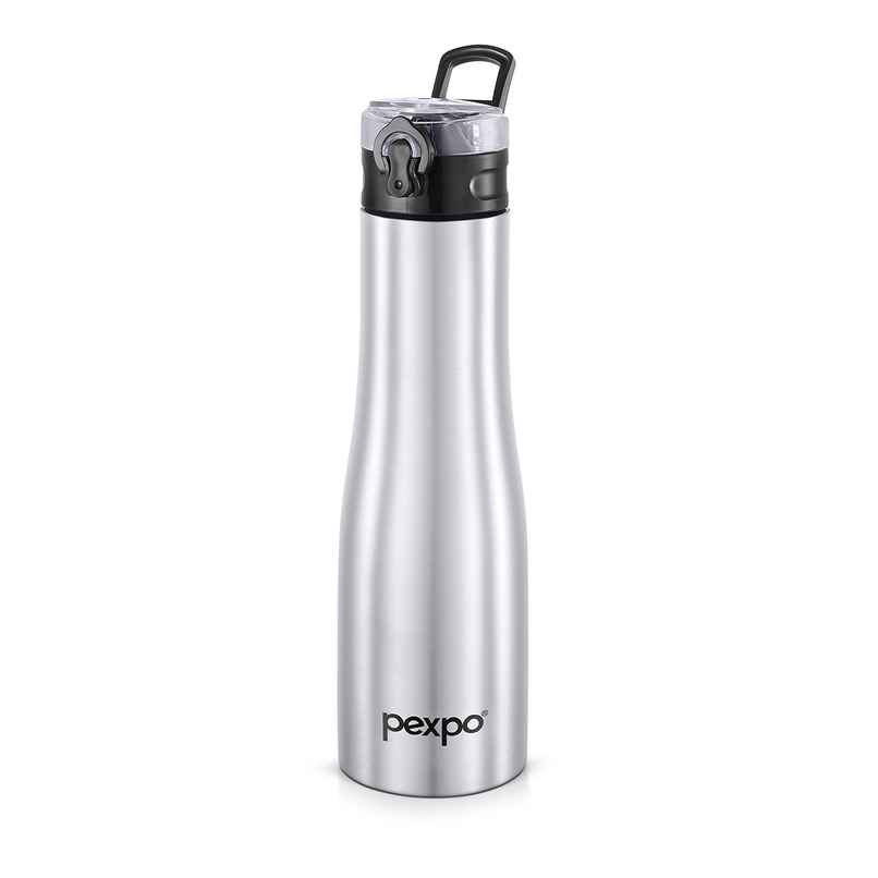 Pexpo Stainless Steel Monaco Fridge Cooling/Sports Sipper Water Bottle | Silver | 1 L Pexpo Stainless Steel Monaco Fridge Cooling/Sports Sipper Water Bottle | Silver | 1 L