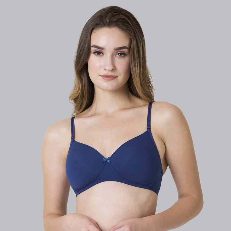 Van Heusen Women Twilight Blue Solid Anti Bacterial Wireless Bra |36B