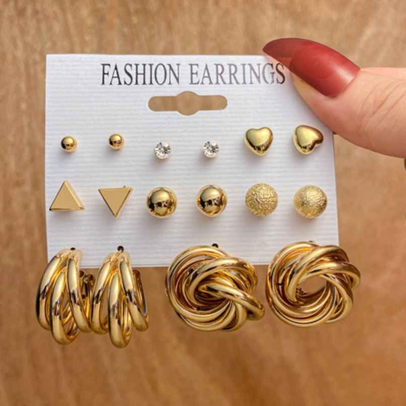 Fashion Frill Women's Drop Earings Gold Onesize