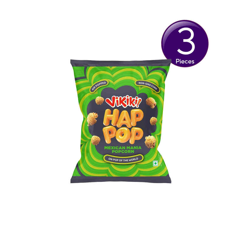 Vikiki Snak HapPop Ready to Eat Popcorn | Mexican Mania Combo Vikiki Snak HapPop Ready to Eat Popcorn | Mexican Mania Combo