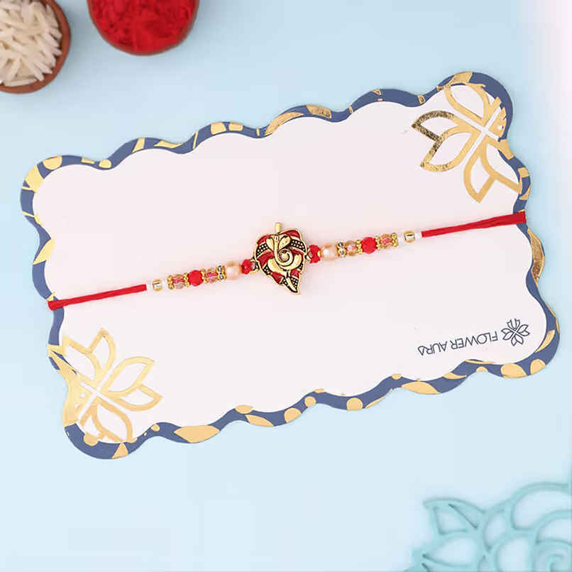 Religious Auspicious Ganesha Charm Rakhi (Floweraura)
