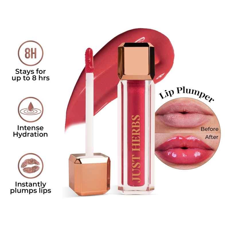 Just Herbs Honey Dew Non Stick Lip Plumping Gloss With Vit C And Peppermint Oil For Women