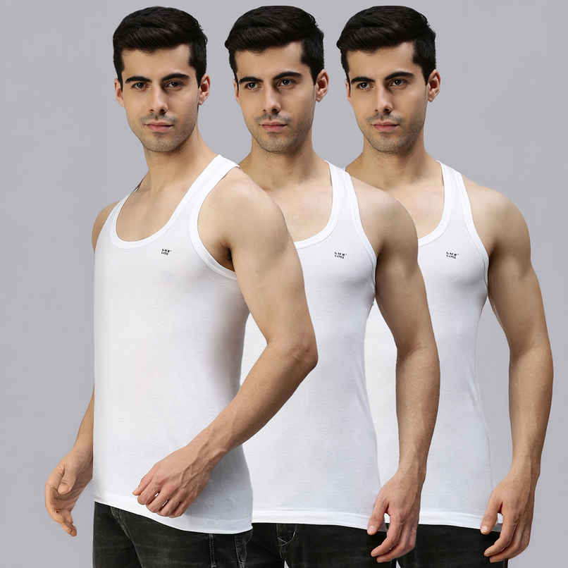 Lux Cozi Men's White Cotton Vest | White | 75
