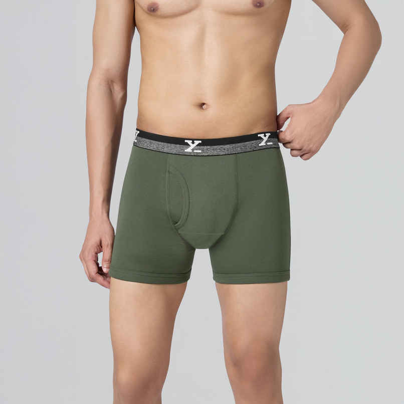 XYXX Men's Cotton Solid Boxer Briefs Pack of 1, Olive Green|XXL