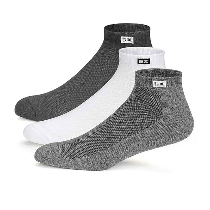 Supersox Men's Solid Combed Cotton Ankle Length Socks | Multicolour - Free Size Supersox Men's Solid Combed Cotton Ankle Length Socks | Multicolour - Free Size