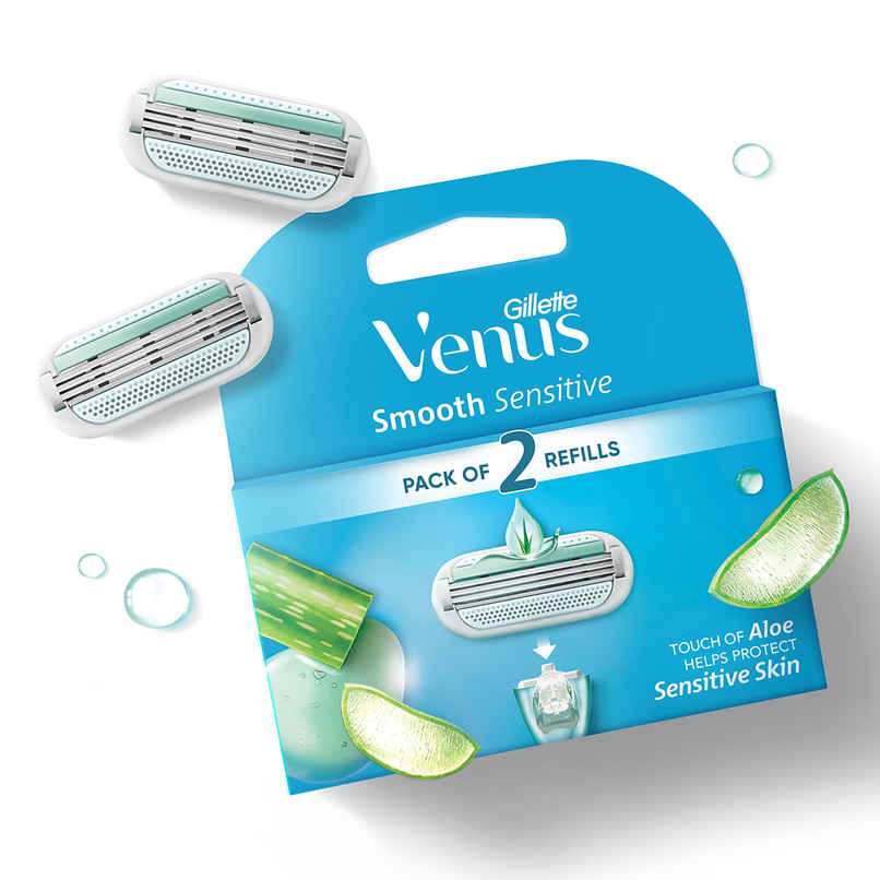 Gillette Venus Hair Removal Razor Blades/Refills/Cartridges for Women - (Aloe Vera Glidestrip)